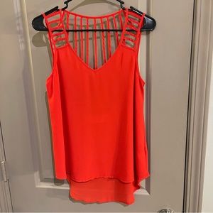 Naked Zebra cage tank top - red